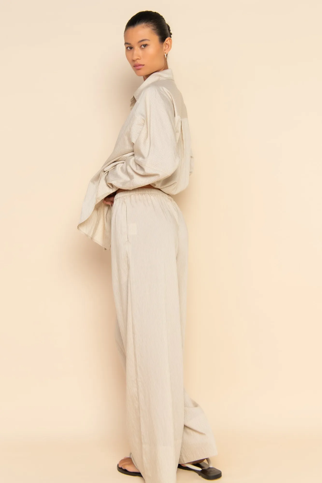 ELCE Swim Bottoms-ARIES PANT - OAT STRIPE