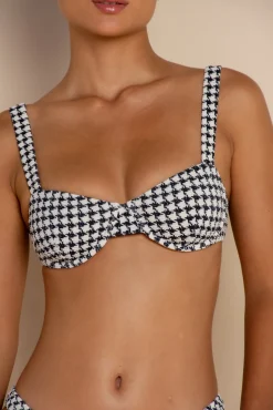 ELCE Swim Swim Tops|Escape-ESCAPE BRACUP TOP - HOUNDSTOOTH