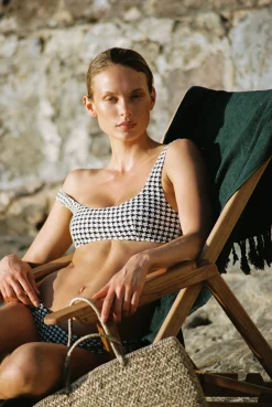 ELCE Swim Escape|Swim Tops-ESCAPE BRALETTE TOP - HOUNDSTOOTH
