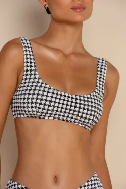 ELCE Swim Escape|Swim Tops-ESCAPE BRALETTE TOP - HOUNDSTOOTH