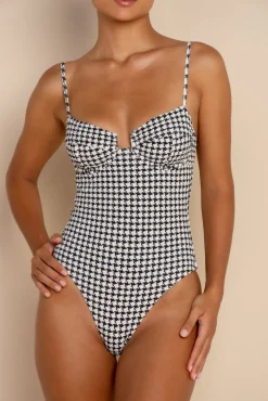 ELCE Swim Escape|One Pieces-ESCAPE UNDERWIRE ONE PIECE - HOUNDSTOOTH