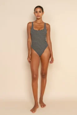 ELCE Swim One Pieces-HALI ONE PIECE - ECRU STRIPE