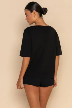 ELCE Swim Tops-INKA KNIT SHIRT - BLACK