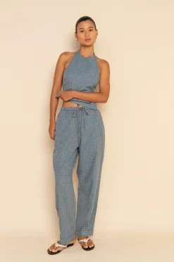 ELCE Swim Bottoms-ISLA PANT - BLUE CHECK