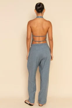 ELCE Swim Bottoms-ISLA PANT - BLUE CHECK