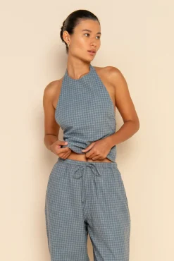 ELCE Swim Bottoms-ISLA PANT - BLUE CHECK
