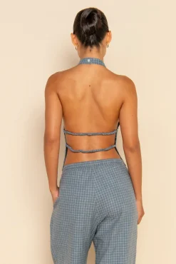 ELCE Swim Bottoms-ISLA PANT - BLUE CHECK