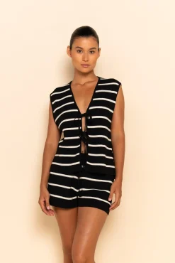ELCE Swim Selalu|Tops-JONI KNIT TANK - BLACK/WHITE STRIPE