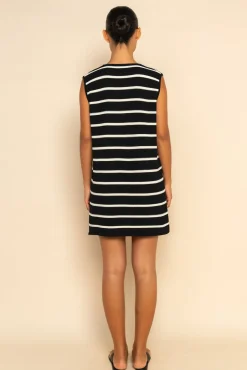 ELCE Swim Selalu|Dresses-JONI MINI DRESS - BLACK/WHITE STRIPE