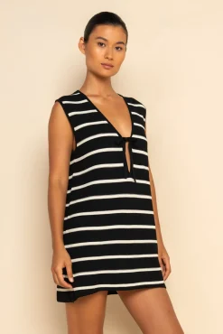 ELCE Swim Selalu|Dresses-JONI MINI DRESS - BLACK/WHITE STRIPE