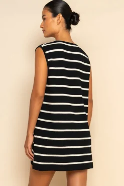 ELCE Swim Selalu|Dresses-JONI MINI DRESS - BLACK/WHITE STRIPE