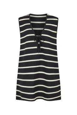ELCE Swim Selalu|Dresses-JONI MINI DRESS - BLACK/WHITE STRIPE