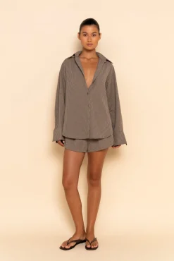 ELCE Swim Selalu|Tops-JOSEFINA SHIRT - ESPRESSO