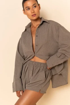 ELCE Swim Selalu|Tops-JOSEFINA SHIRT - ESPRESSO