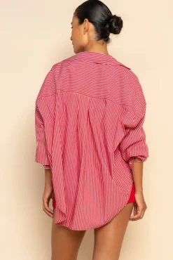 ELCE Swim Selalu|Tops-JUDE SHIRT - CHERRY STRIPE
