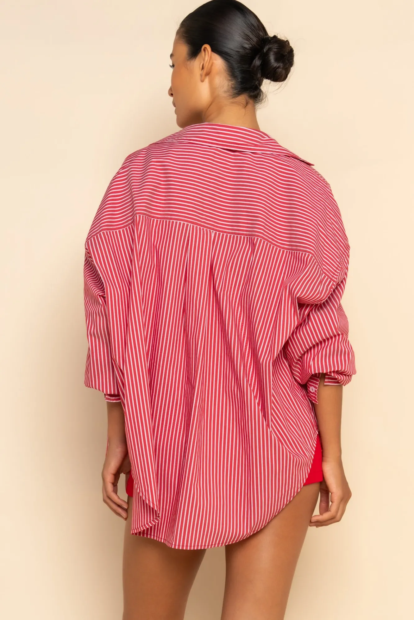 ELCE Swim Selalu|Tops-JUDE SHIRT - CHERRY STRIPE