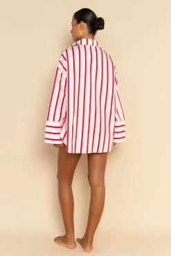 ELCE Swim Tops-PRE ORDER // REVERIE SHIRT - RED / WHITE STRIPE