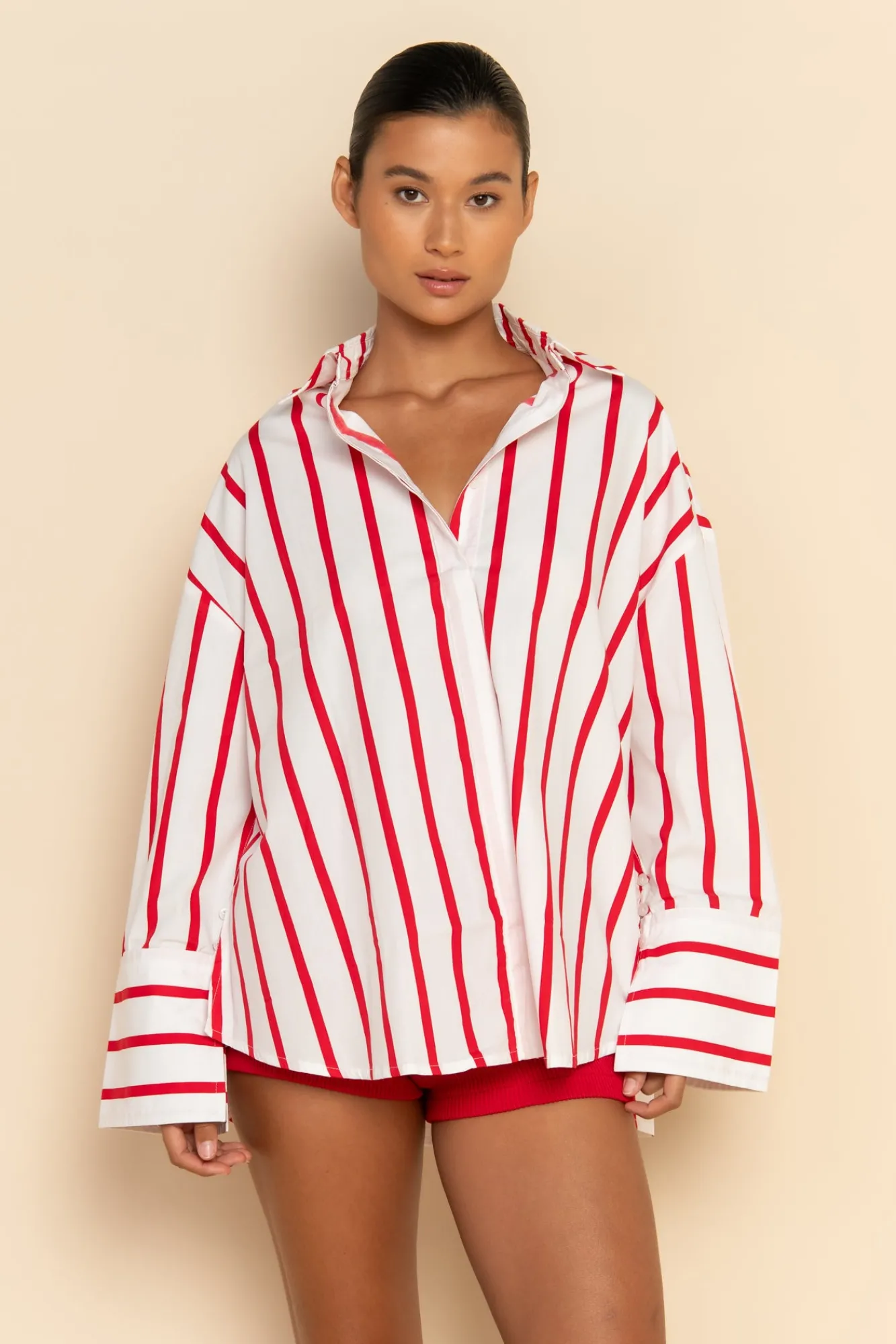ELCE Swim Tops-PRE ORDER // REVERIE SHIRT - RED / WHITE STRIPE