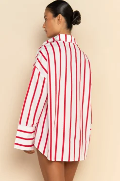 ELCE Swim Tops-PRE ORDER // REVERIE SHIRT - RED / WHITE STRIPE