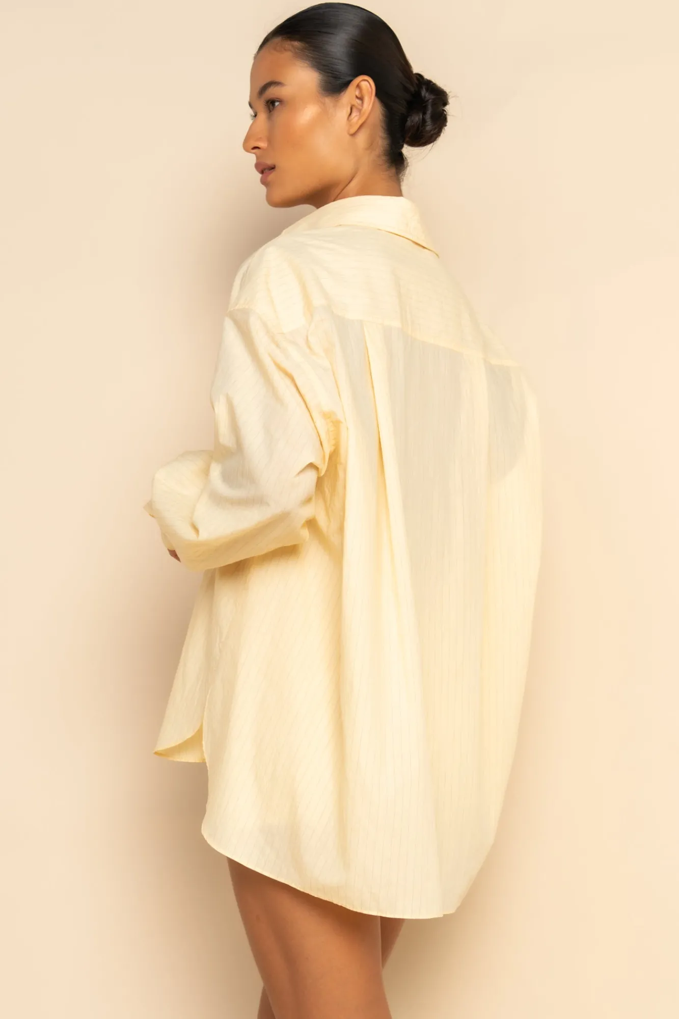 ELCE Swim Selalu|Tops-REMI SHIRT - BUTTER PINSTRIPE
