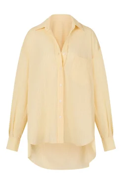 ELCE Swim Selalu|Tops-REMI SHIRT - BUTTER PINSTRIPE