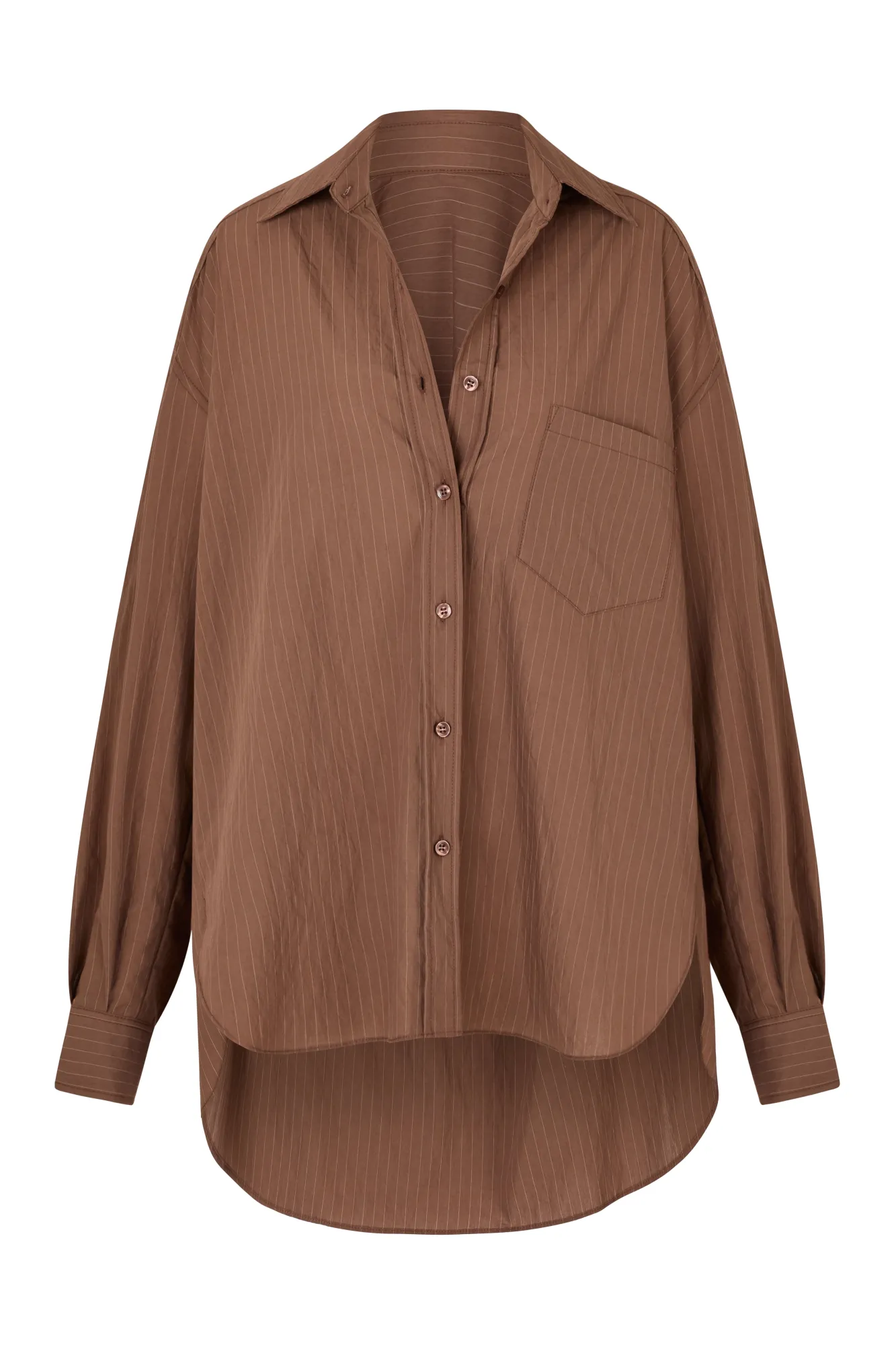 ELCE Swim Selalu|Tops-REMI SHIRT - MOCHA PINSTRIPE