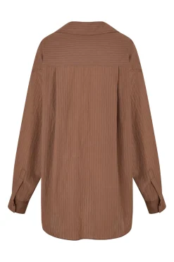 ELCE Swim Selalu|Tops-REMI SHIRT - MOCHA PINSTRIPE