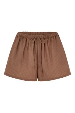 ELCE Swim Selalu|Bottoms-REMI SHORT - MOCHA PINSTRIPE