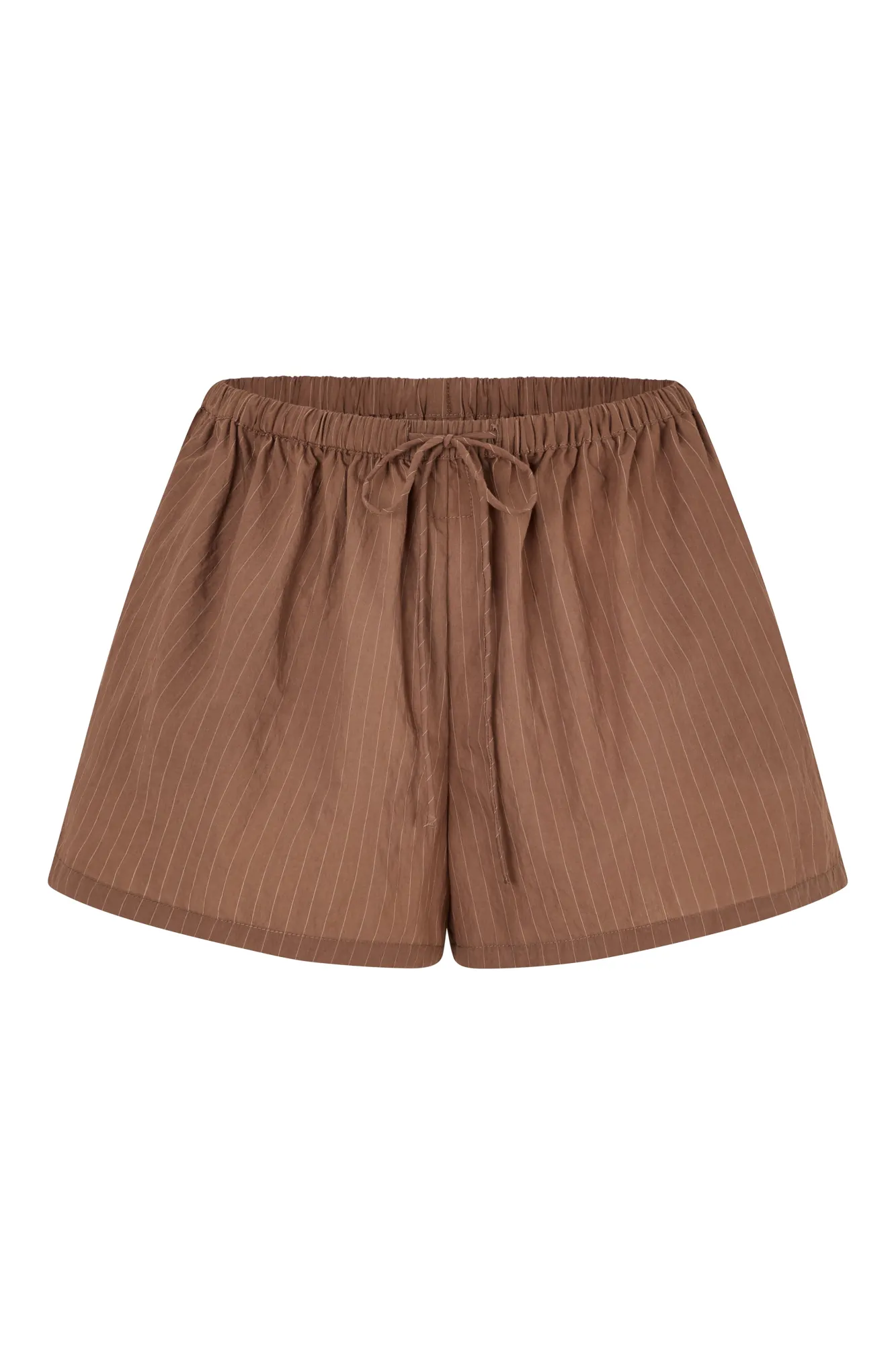 ELCE Swim Selalu|Bottoms-REMI SHORT - MOCHA PINSTRIPE