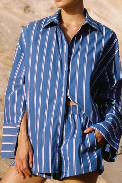 ELCE Swim Oasis|Tops-RYAN SHIRT - BLUE STRIPE