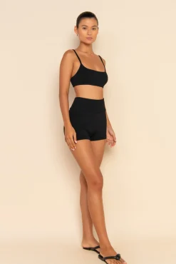 ELCE Swim Tops-SOL KNIT CROP - BLACK