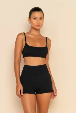 ELCE Swim Tops-SOL KNIT CROP - BLACK