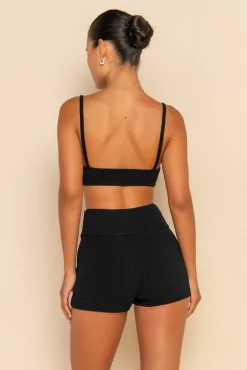 ELCE Swim Tops-SOL KNIT CROP - BLACK