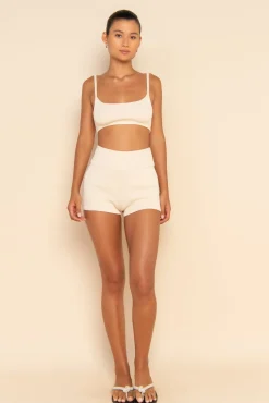 ELCE Swim Tops-SOL KNIT CROP - MILK