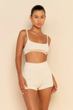 ELCE Swim Tops-SOL KNIT CROP - MILK