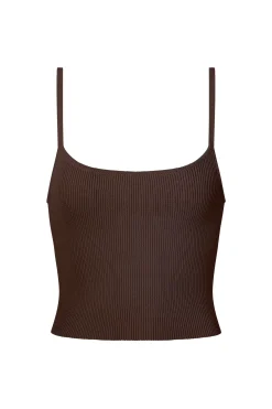 ELCE Swim Tops-SOL KNIT TANK - CACAO