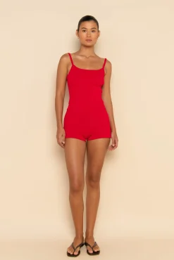 ELCE Swim Tops-SOL KNIT TANK - RED