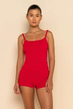 ELCE Swim Tops-SOL KNIT TANK - RED