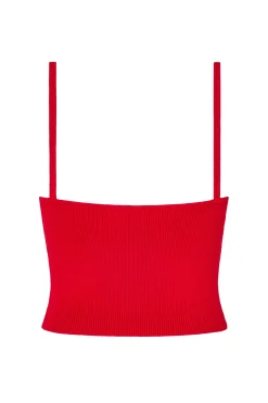 ELCE Swim Tops-SOL KNIT TANK - RED